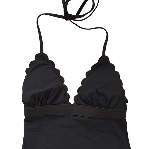 H&M One Piece Black Scallop Swimsuit Size 2 - Picture 3 of 6